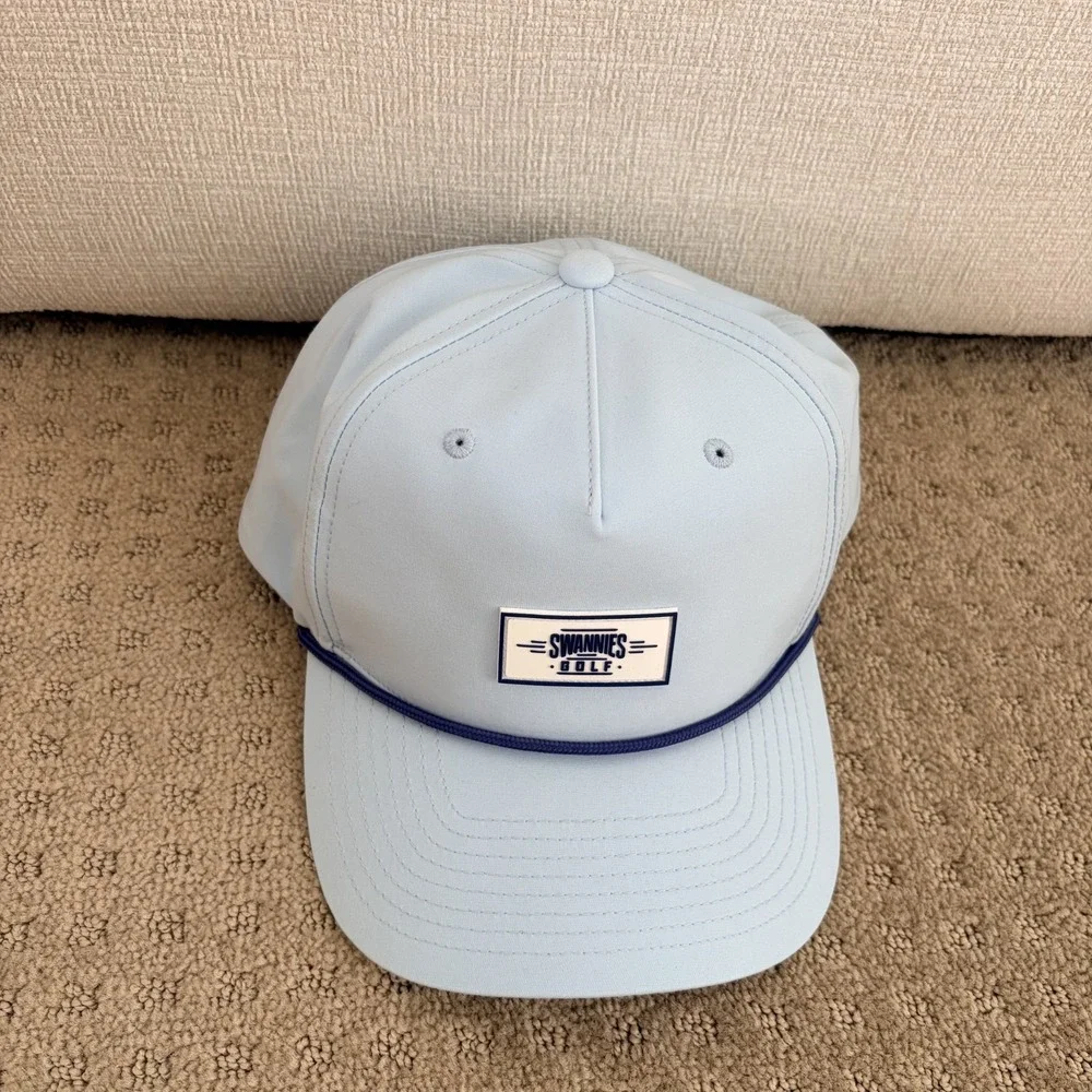 Swannies Adjustable Snapback Golf Logo Hat in Light Blue NWOT